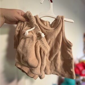 Quincy Mae Baby Terry Cloth Tank Shorts Outfit Set 6-12 Months